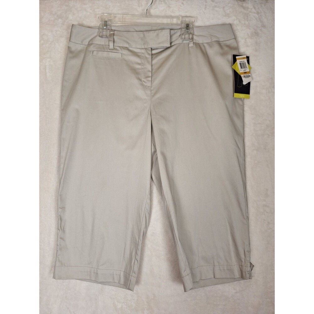 Style & Co Women's 16W Beige Pants Stretch Comfort Casual Capri Pant 39x19 NWT
